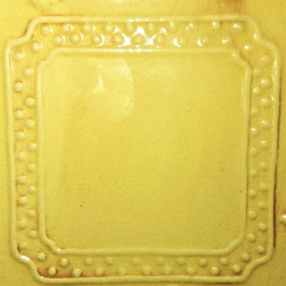 Trivets Embossed Fruit Vine Pattern Vintage Ceramic Yellow Set of 4 - Picture 8 of 8